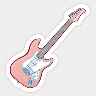 Pink electric guitar Sticker